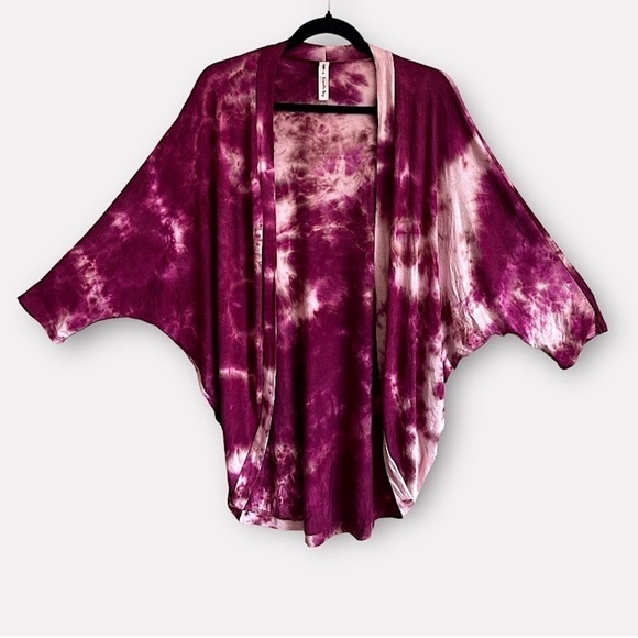 Vanilla Bay Tie Dye Open Cardigan  Short Sleeve S/M - Picture 1 of 4